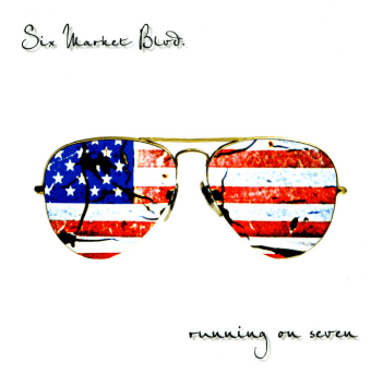 Running on Seven album cover: aviator sunglasses reflecting an American flag